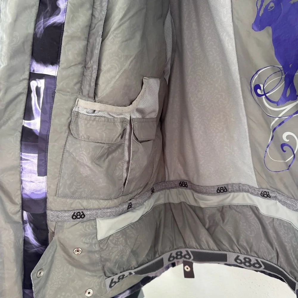 686 ACC X-Ray Jacket Purple Snowboard Ski Bones Michael Akira West Distressed XL - Picture 15 of 16